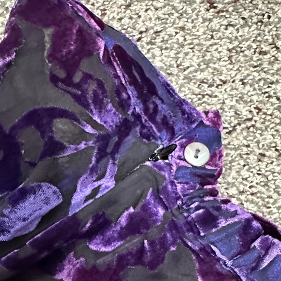 Linea by Louis Deirolio Elegant Purple burnt out Velvet maxi Skirt size 2x goth - Picture 7 of 7